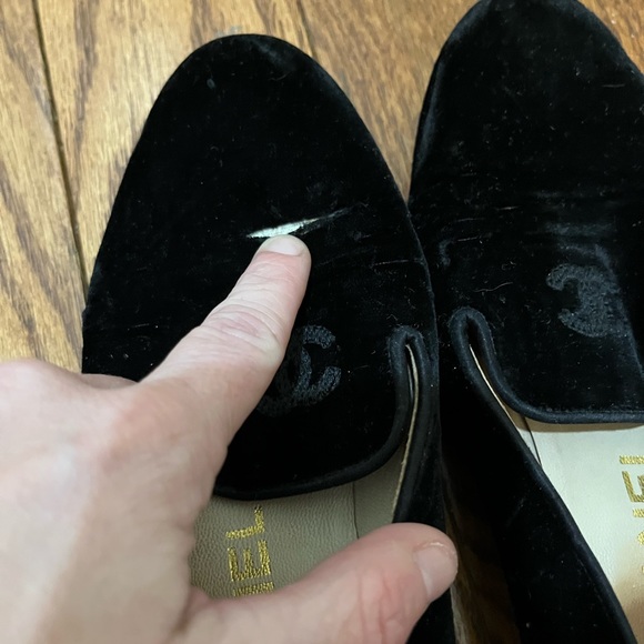 RARE Black Chanel Velvet Loafers 35.5 - Picture 4 of 6